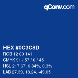 Color code: HEX #0C3C8D | qconv.com