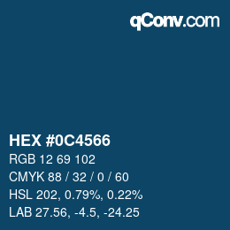 カラーコード: HEX #0C4566 | qconv.com