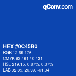 Color code: HEX #0C45B0 | qconv.com