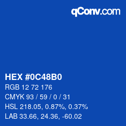 Color code: HEX #0C48B0 | qconv.com