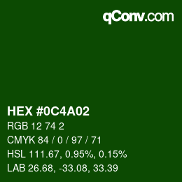 Color code: HEX #0C4A02 | qconv.com