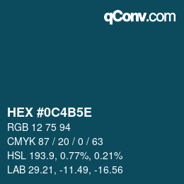 Código de color: HEX #0C4B5E | qconv.com
