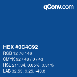 Color code: HEX #0C4C92 | qconv.com