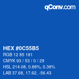 カラーコード: HEX #0C55B5 | qconv.com
