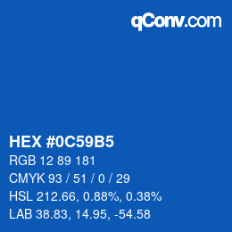 カラーコード: HEX #0C59B5 | qconv.com