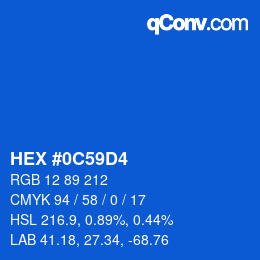 Color code: HEX #0C59D4 | qconv.com