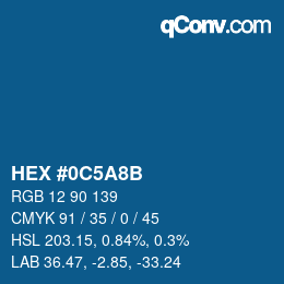 Color code: HEX #0C5A8B | qconv.com