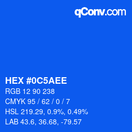 カラーコード: HEX #0C5AEE | qconv.com