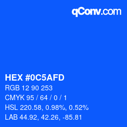 Farbcode: HEX #0C5AFD | qconv.com
