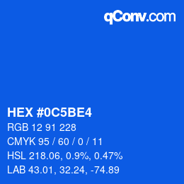 カラーコード: HEX #0C5BE4 | qconv.com