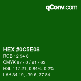 Color code: HEX #0C5E08 | qconv.com