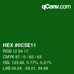 Color code: HEX #0C5E11 | qconv.com