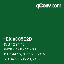 Farbcode: HEX #0C5E2D | qconv.com