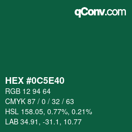 Color code: HEX #0C5E40 | qconv.com