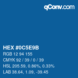 Color code: HEX #0C5E9B | qconv.com