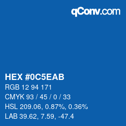 Color code: HEX #0C5EAB | qconv.com