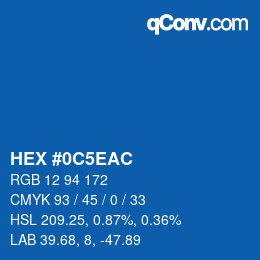 Color code: HEX #0C5EAC | qconv.com