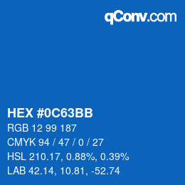 Color code: HEX #0C63BB | qconv.com