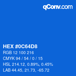 Color code: HEX #0C64D8 | qconv.com
