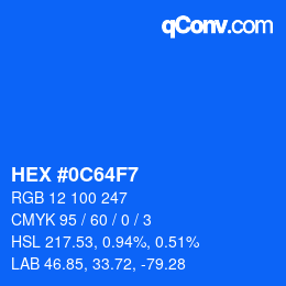 Color code: HEX #0C64F7 | qconv.com