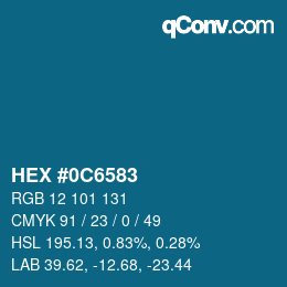 Color code: HEX #0C6583 | qconv.com