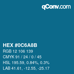 Color code: HEX #0C6A8B | qconv.com