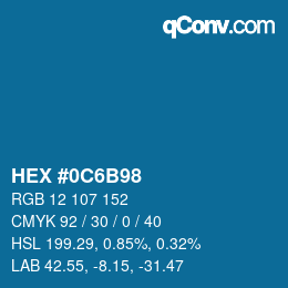 Color code: HEX #0C6B98 | qconv.com