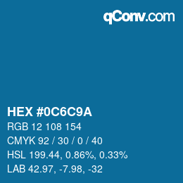 Color code: HEX #0C6C9A | qconv.com