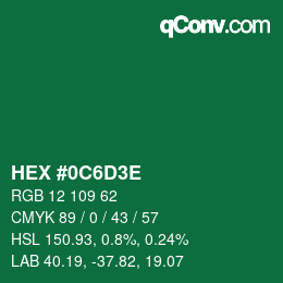 Color code: HEX #0C6D3E | qconv.com
