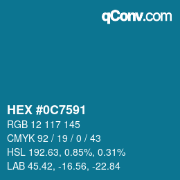 Color code: HEX #0C7591 | qconv.com