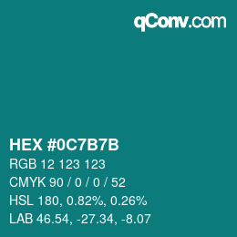 Color code: HEX #0C7B7B | qconv.com