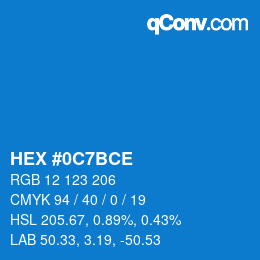 Color code: HEX #0C7BCE | qconv.com