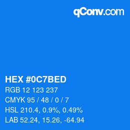 カラーコード: HEX #0C7BED | qconv.com