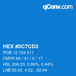 Color code: HEX #0C7CD3 | qconv.com