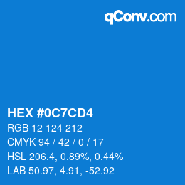 Color code: HEX #0C7CD4 | qconv.com