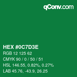 Color code: HEX #0C7D3E | qconv.com