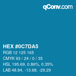 カラーコード: HEX #0C7DA5 | qconv.com