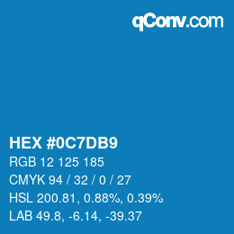 Color code: HEX #0C7DB9 | qconv.com