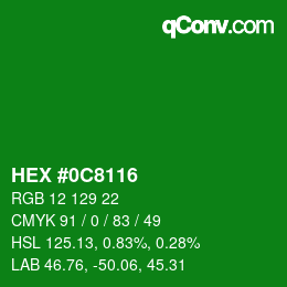 Color code: HEX #0C8116 | qconv.com