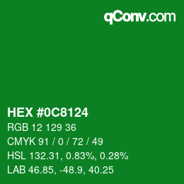 Color code: HEX #0C8124 | qconv.com