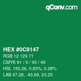 Color code: HEX #0C8147 | qconv.com