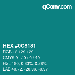 Color code: HEX #0C8181 | qconv.com