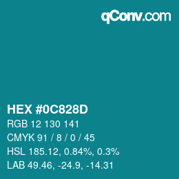 Color code: HEX #0C828D | qconv.com
