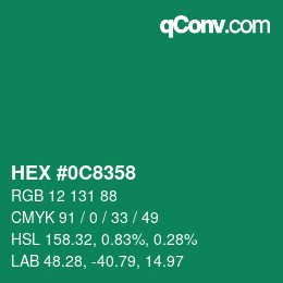 Color code: HEX #0C8358 | qconv.com