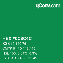 Color code: HEX #0C8C4C | qconv.com