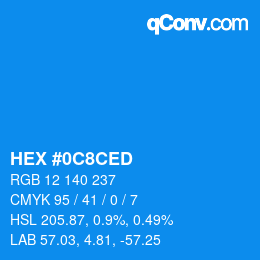Color code: HEX #0C8CED | qconv.com