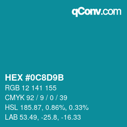 Color code: HEX #0C8D9B | qconv.com