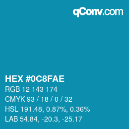 Color code: HEX #0C8FAE | qconv.com
