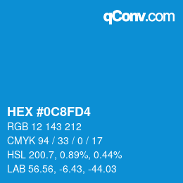 Color code: HEX #0C8FD4 | qconv.com