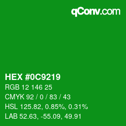 Color code: HEX #0C9219 | qconv.com